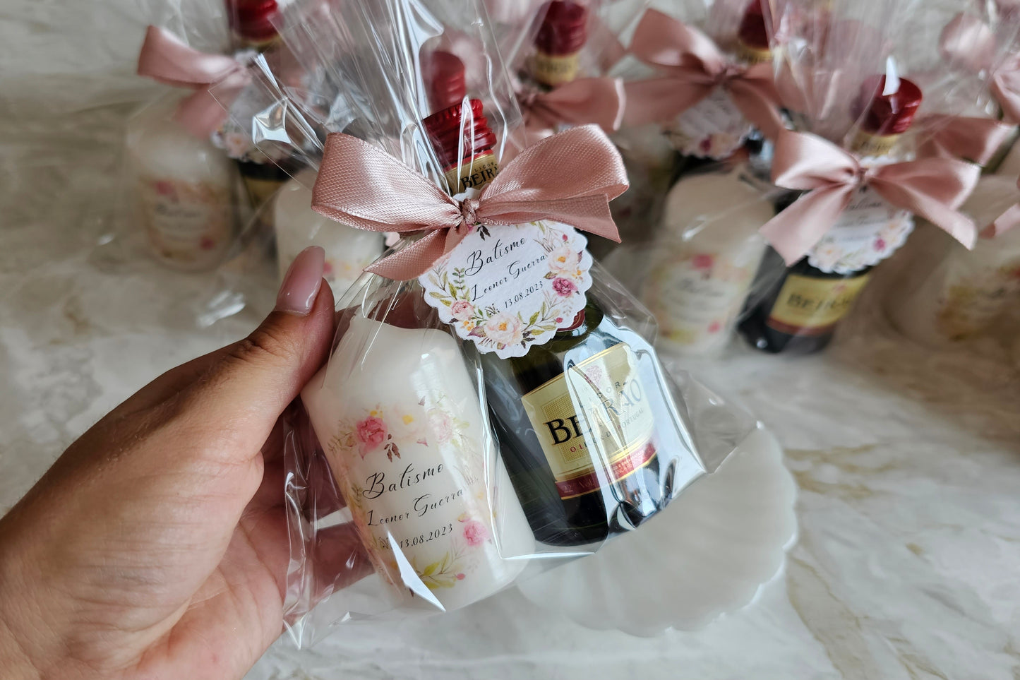 Kit vela personalizada + miniatura de Beirão "Floral"