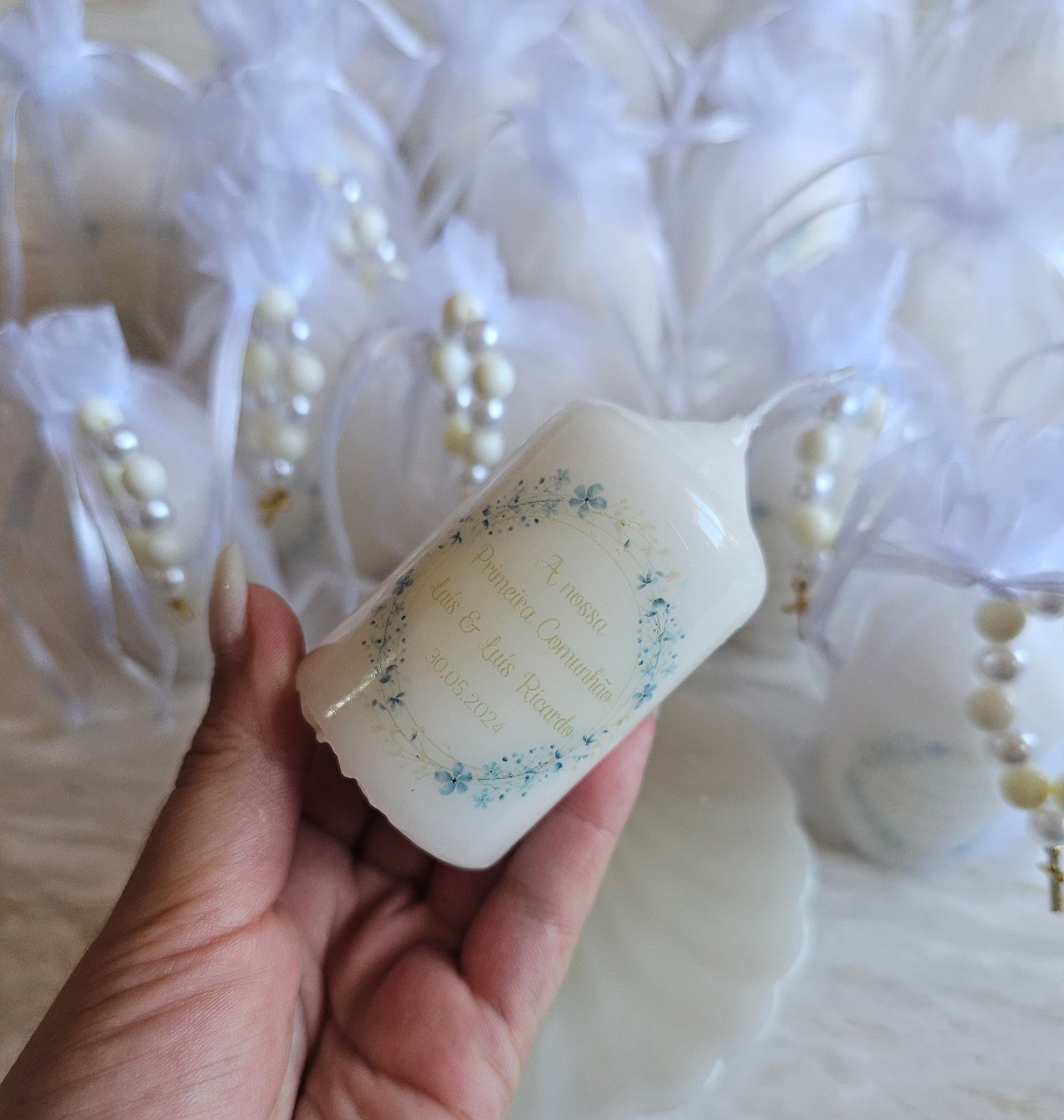 Vela personalizada "L&L" + mini dezena