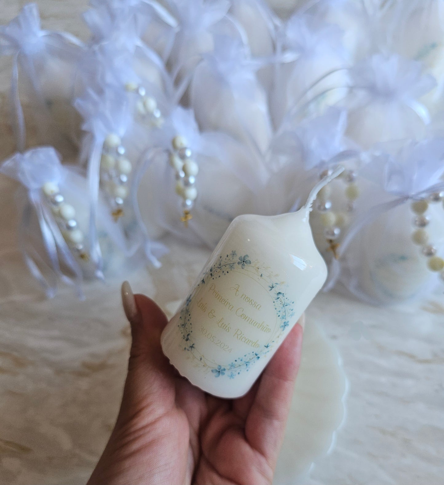 Vela personalizada "L&L" + mini dezena