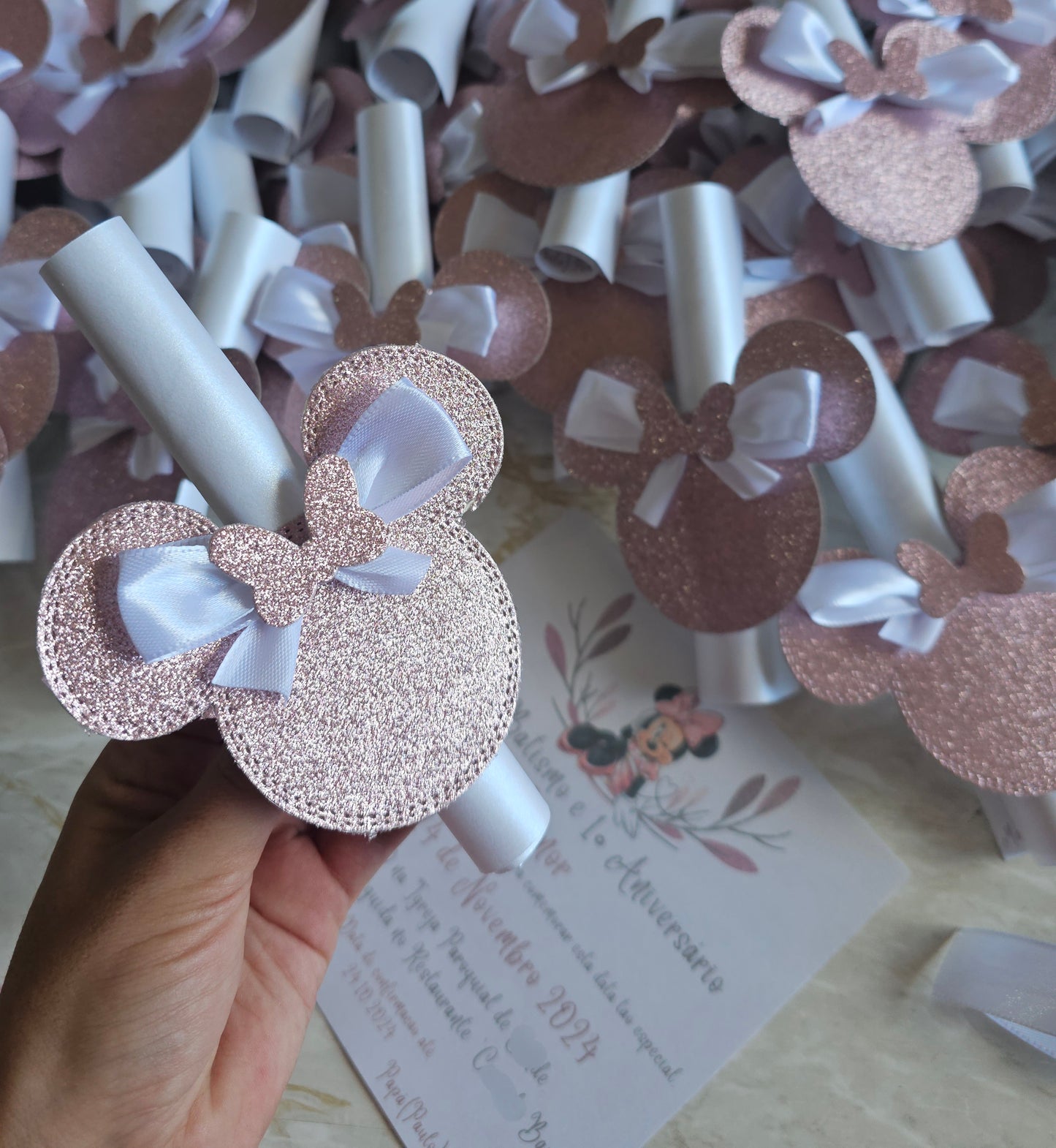 Convite Batismo Minnie