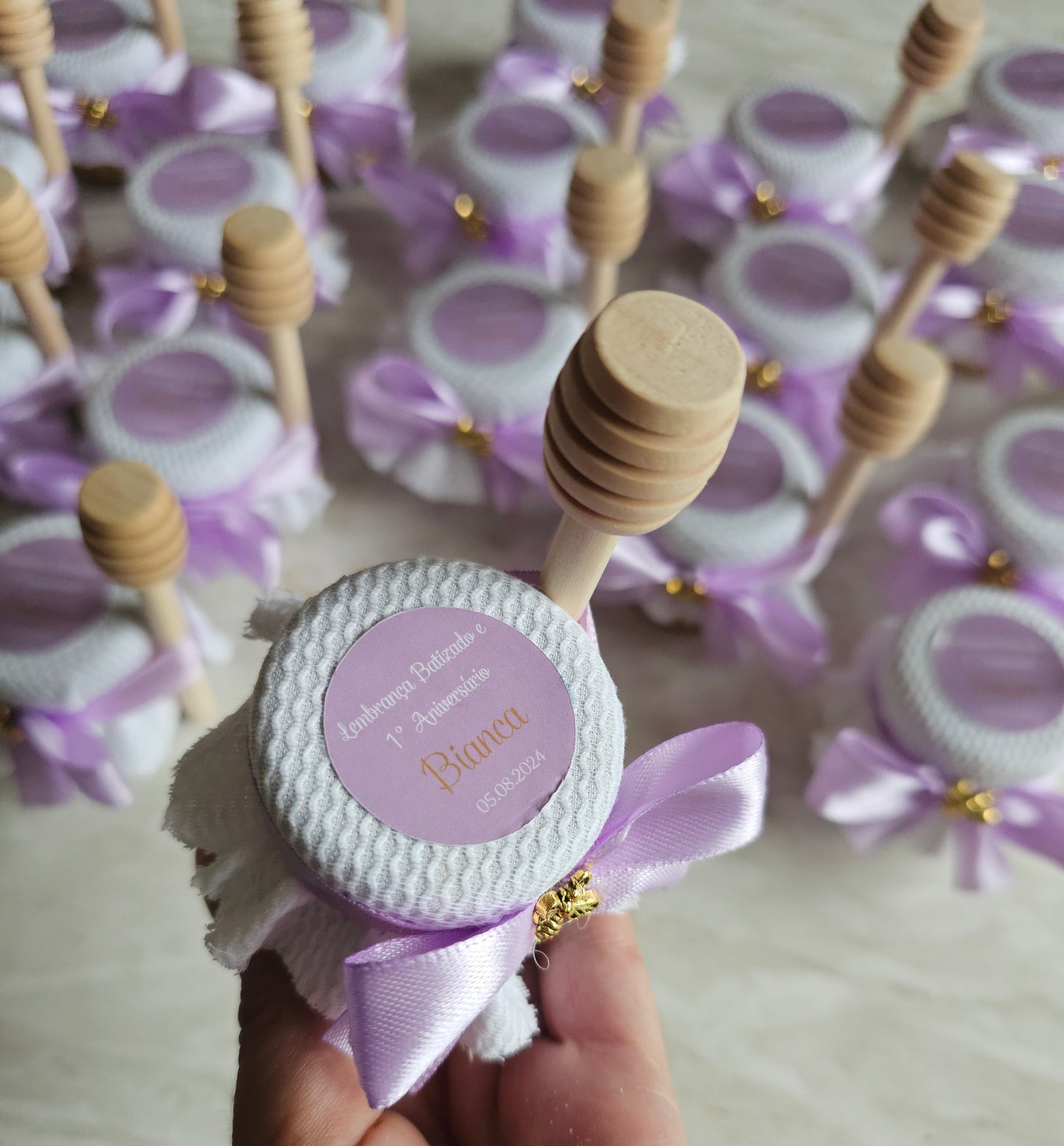 Pote mel personalizado violeta