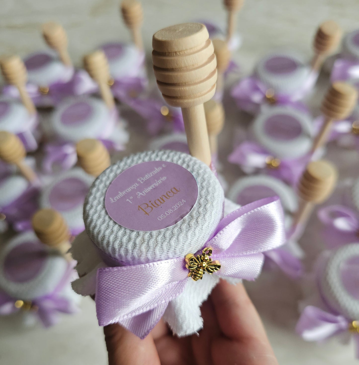 Pote mel personalizado violeta