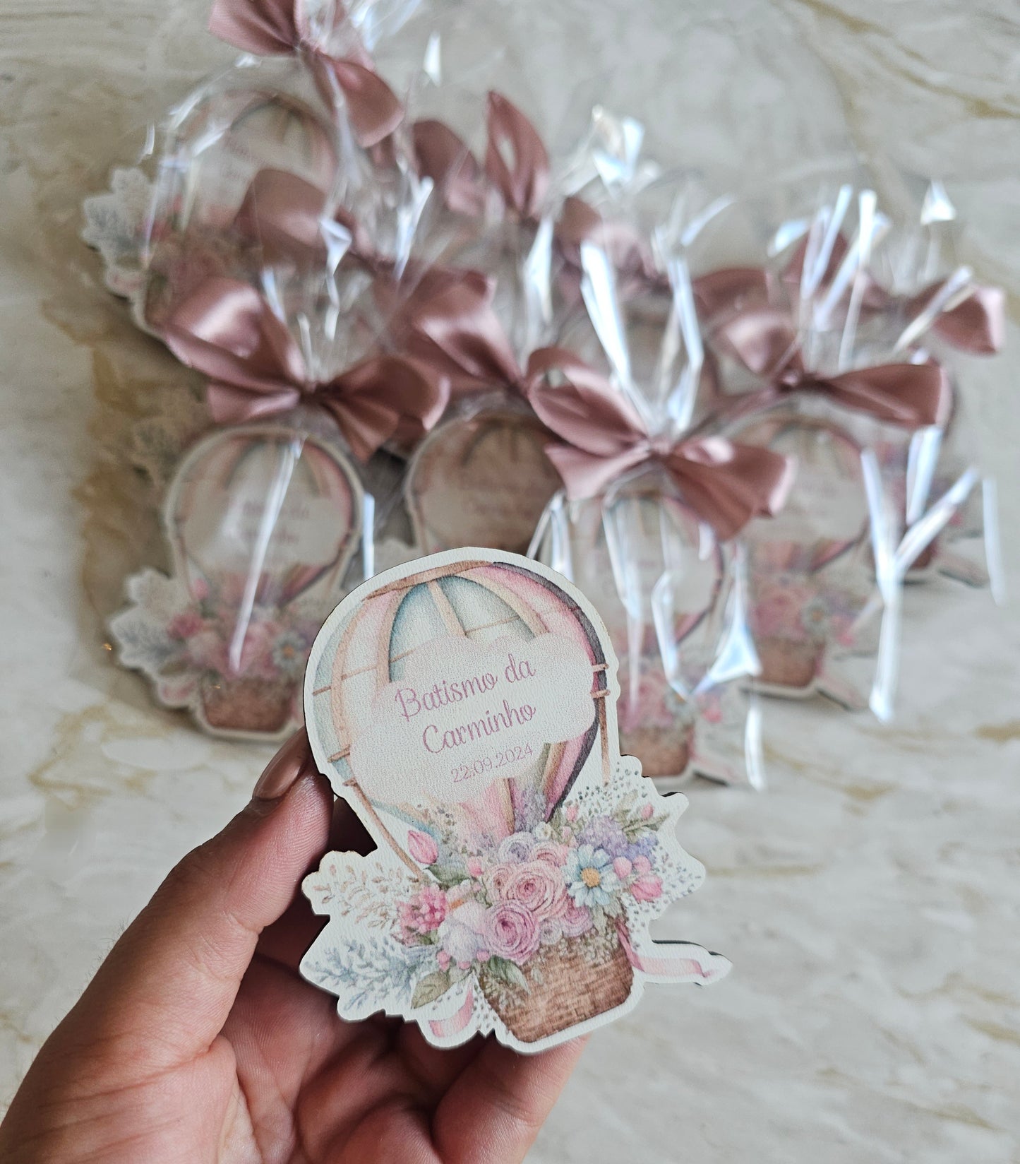 Íman Balão de ar quente Rosa velho