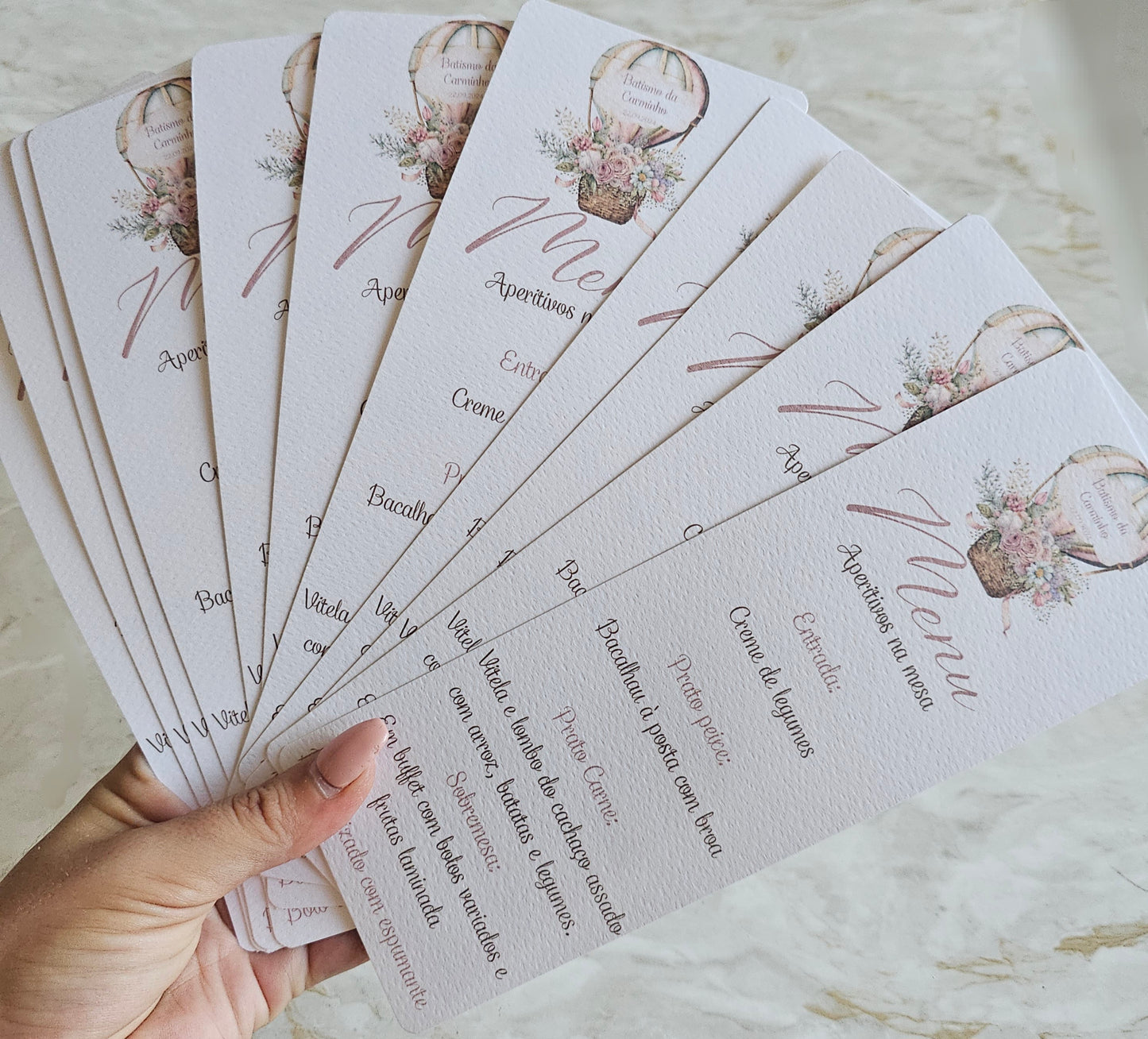 Menus personalizados Balão