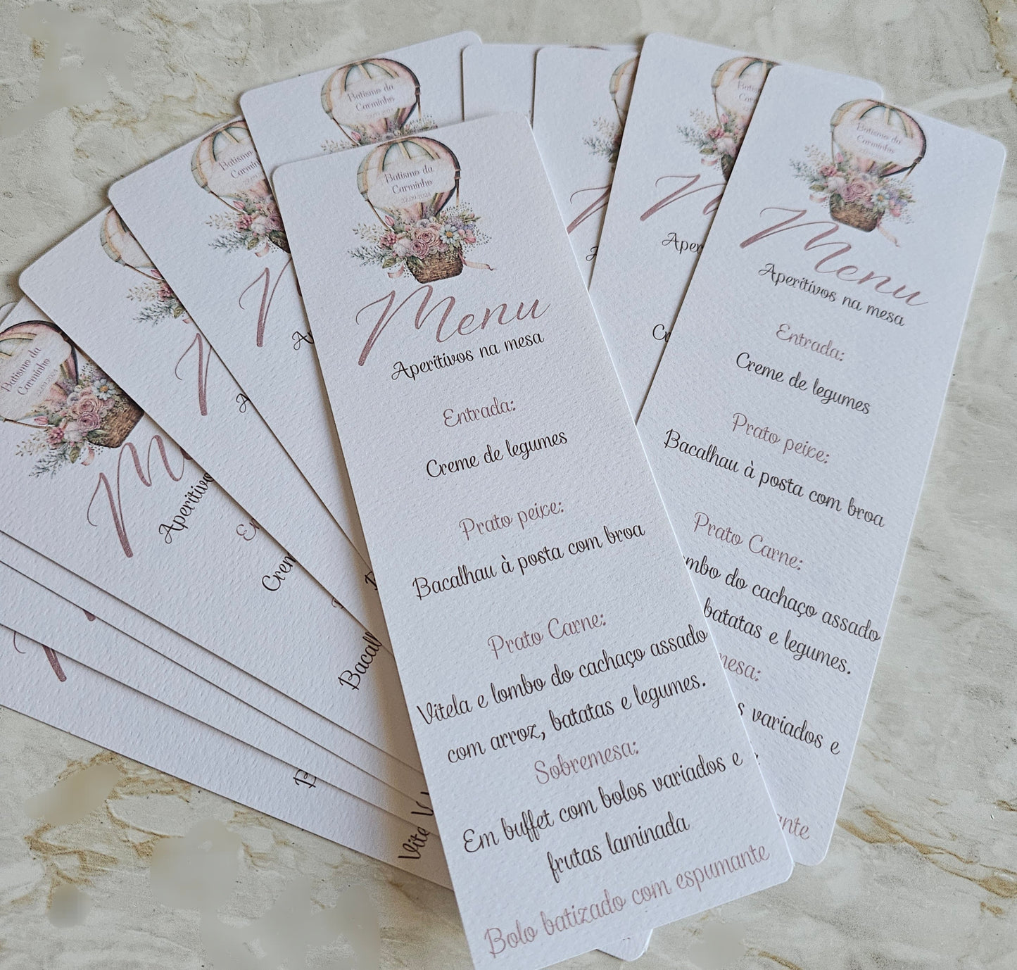 Menus personalizados Balão