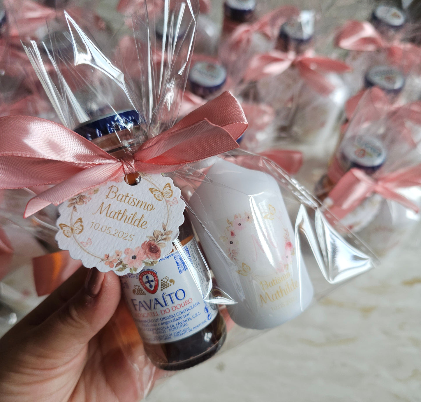 Kit Moscatel + vela personalizada floral