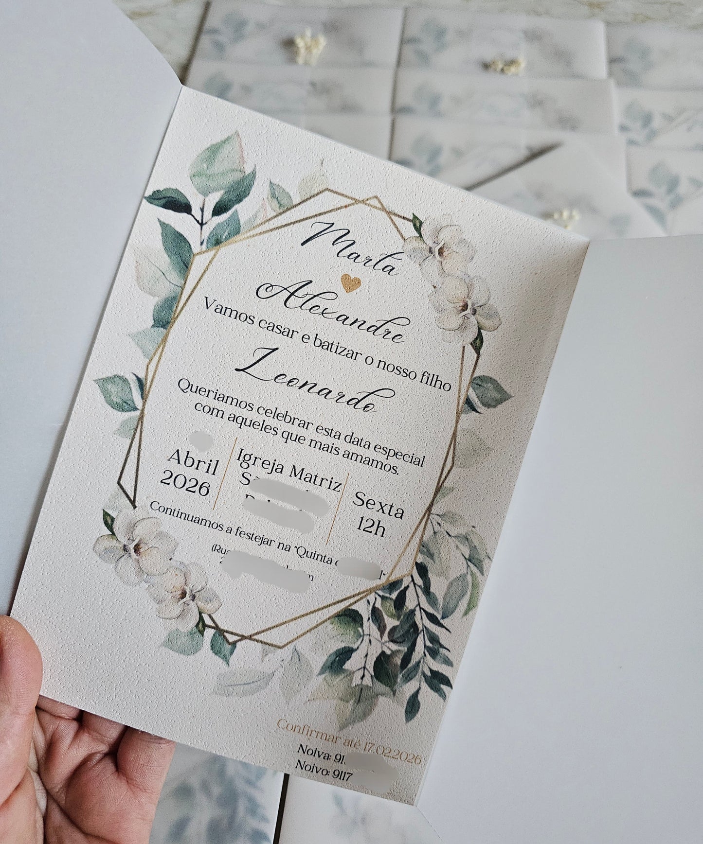 Convite Casamento & Batismo "Nature"