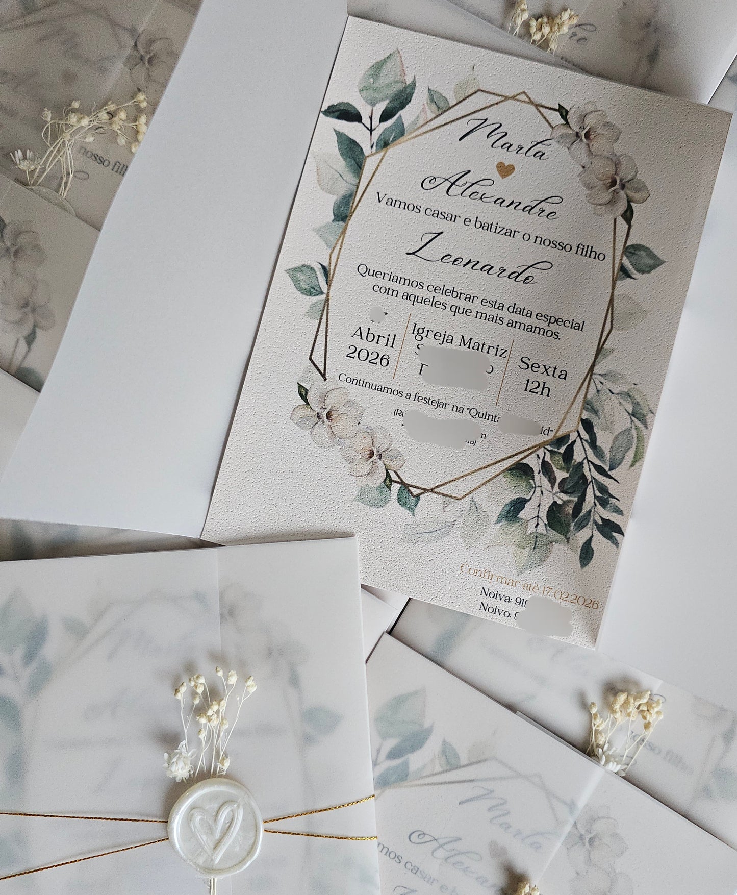 Convite Casamento & Batismo "Nature"