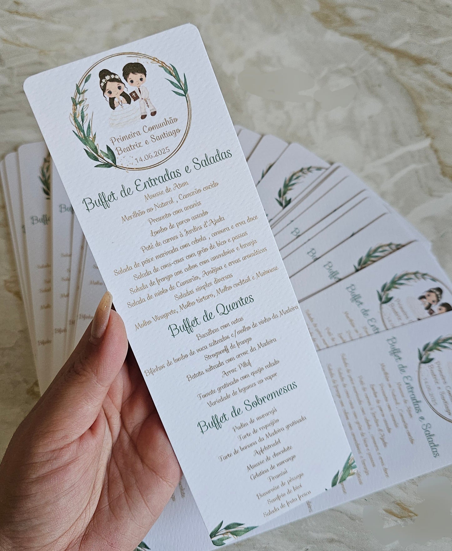 Menus personalizados "Primeira Comunhão "