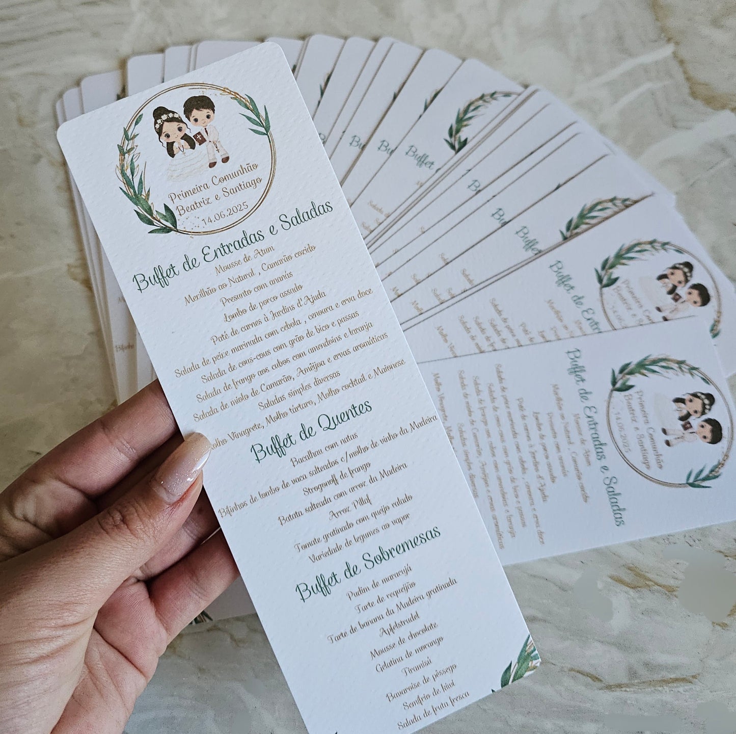 Menus personalizados "Primeira Comunhão "