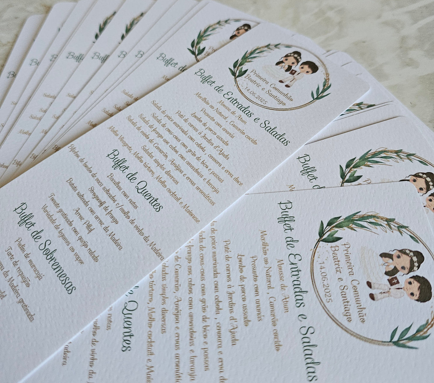 Menus personalizados "Primeira Comunhão "
