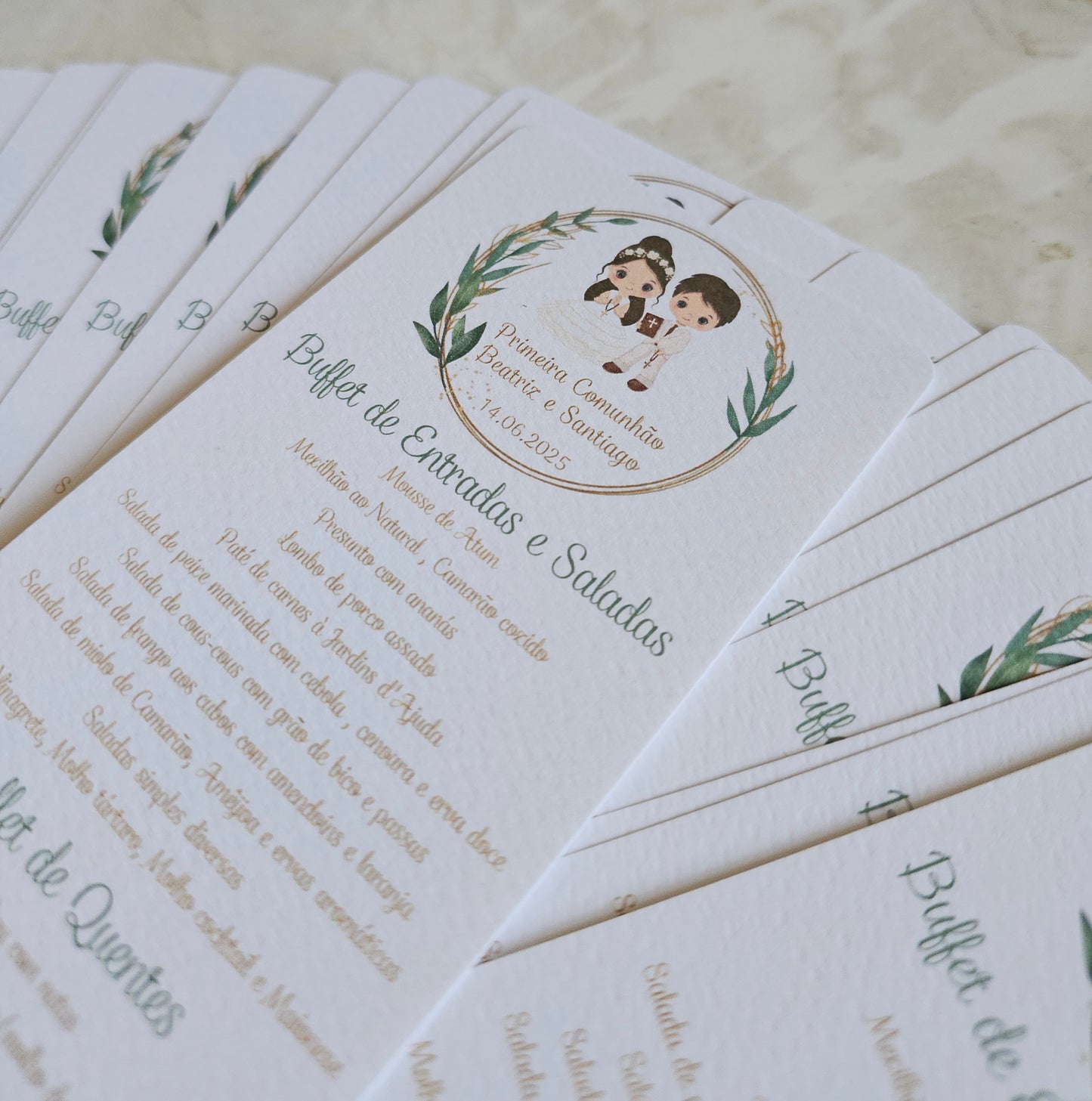 Menus personalizados "Primeira Comunhão "