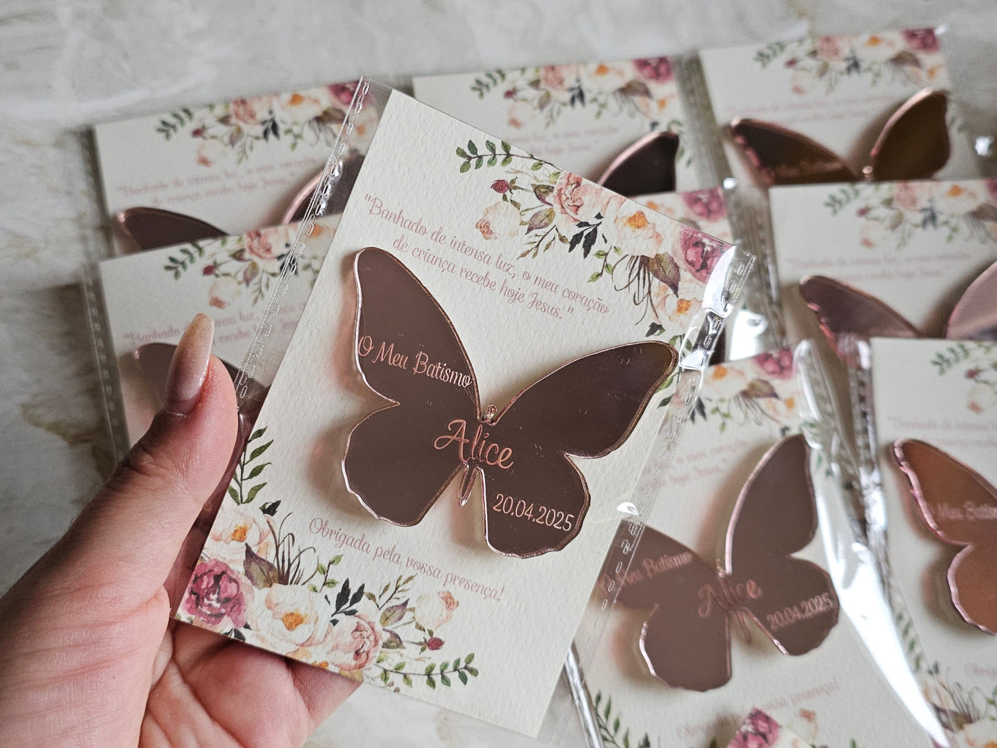 Íman personalizado "Alice" Borboleta Acrílico