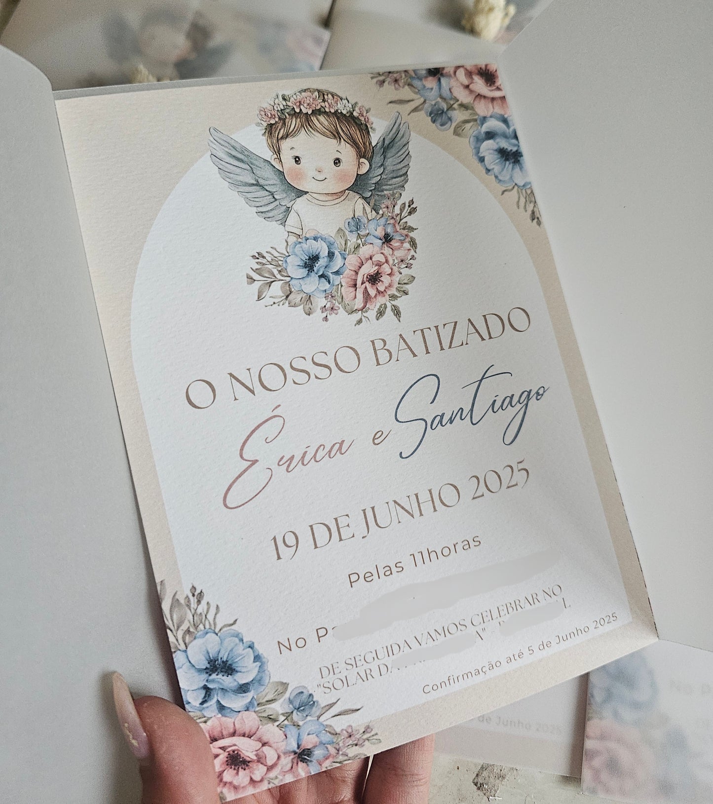 Convites Batismo "Érica & Santiago"