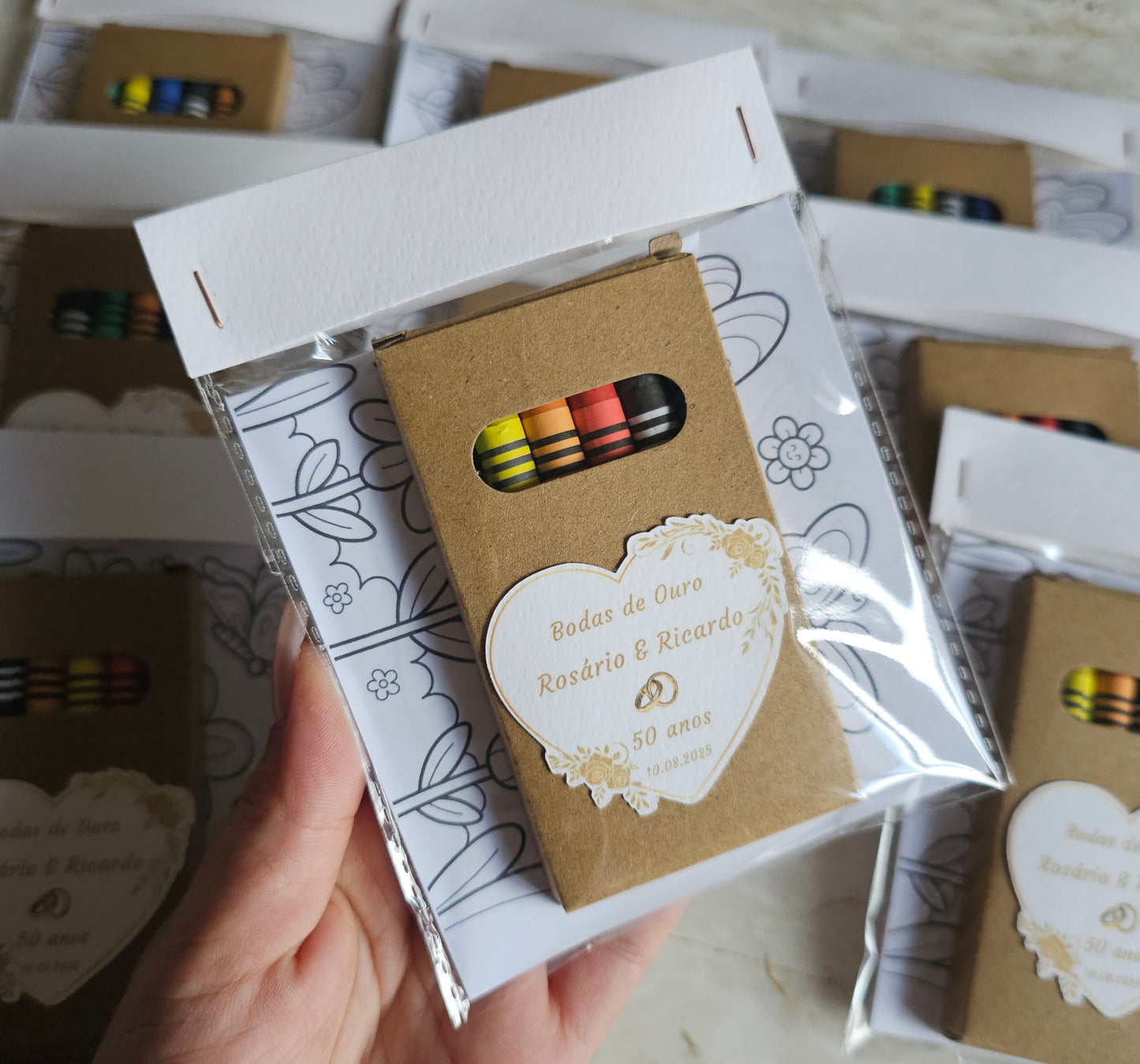 Caixa de lápis "Bodas de ouro"