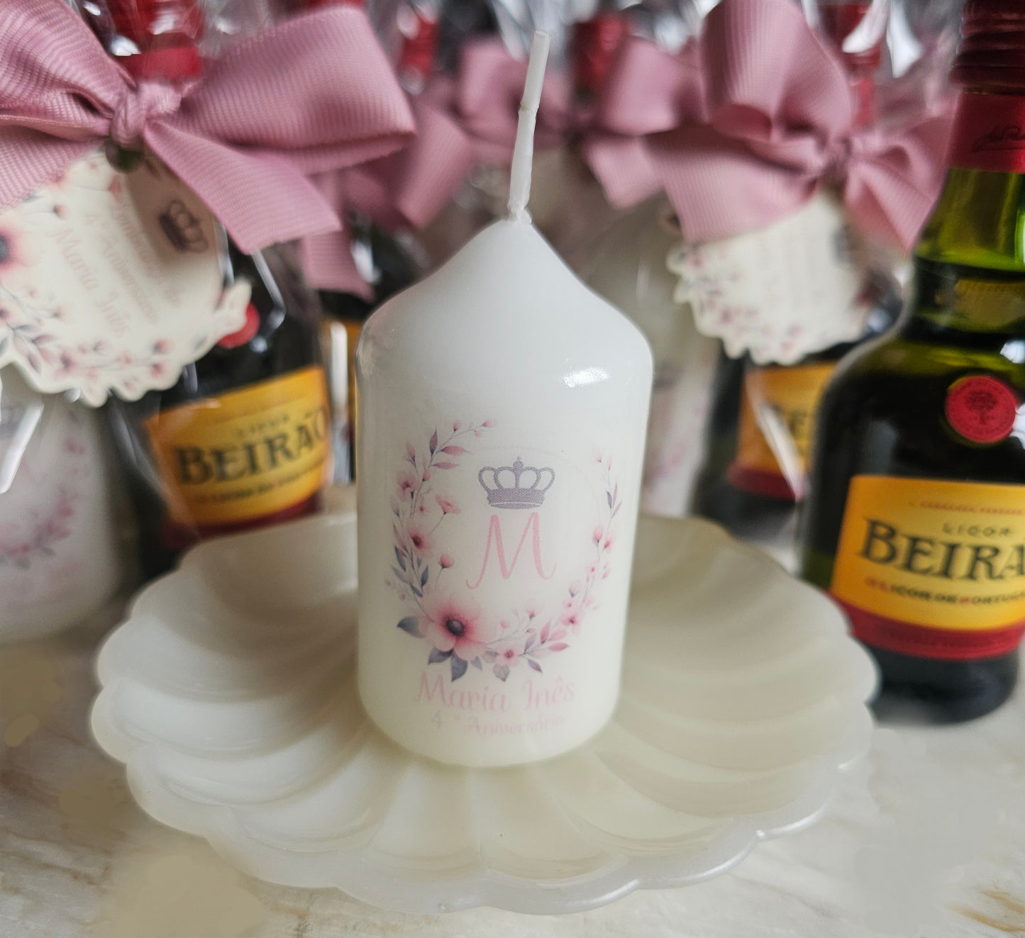 Kit vela personalizada + Beirão "Maria Inês"