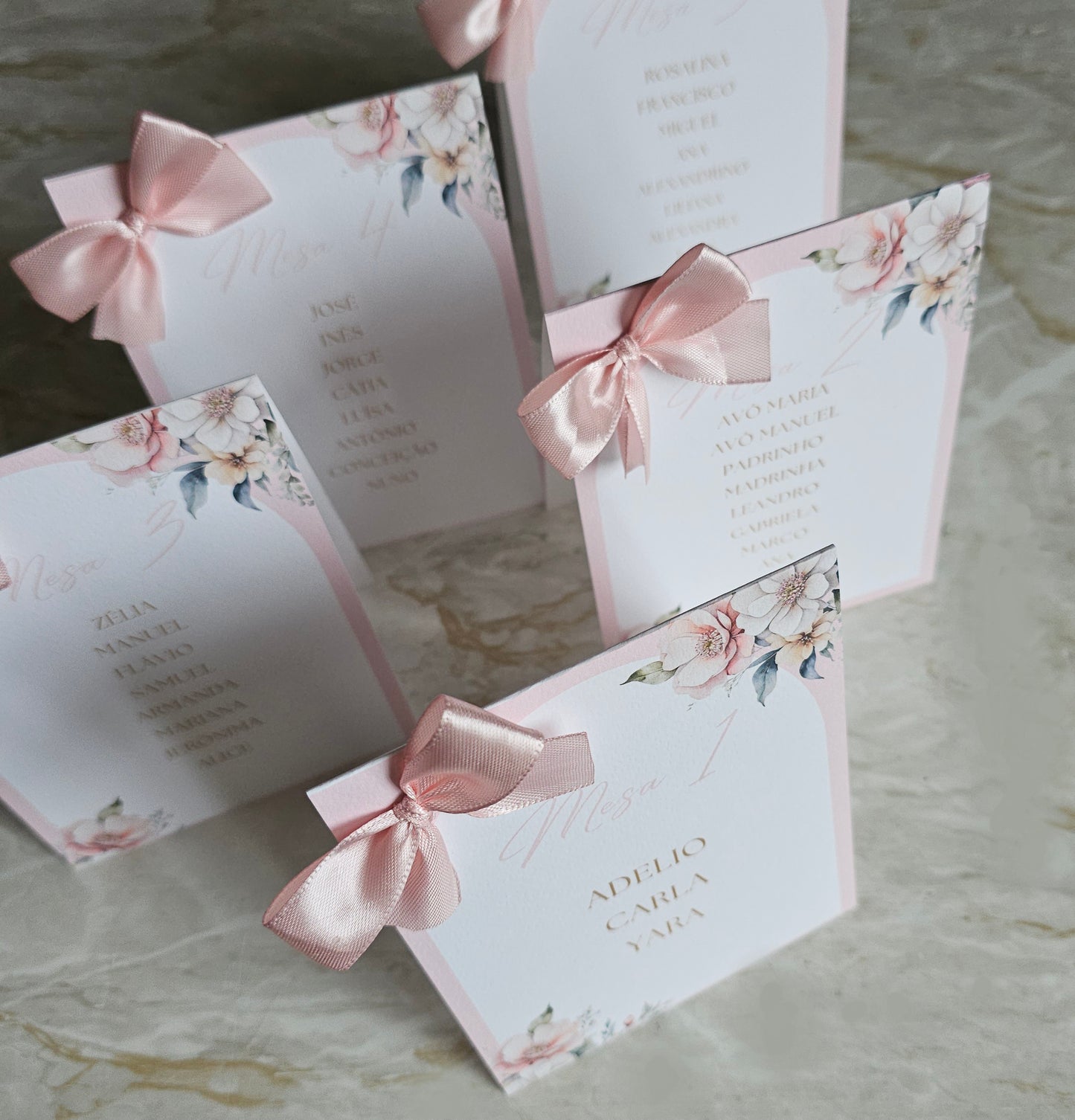 Marcador de mesa Floral rosa