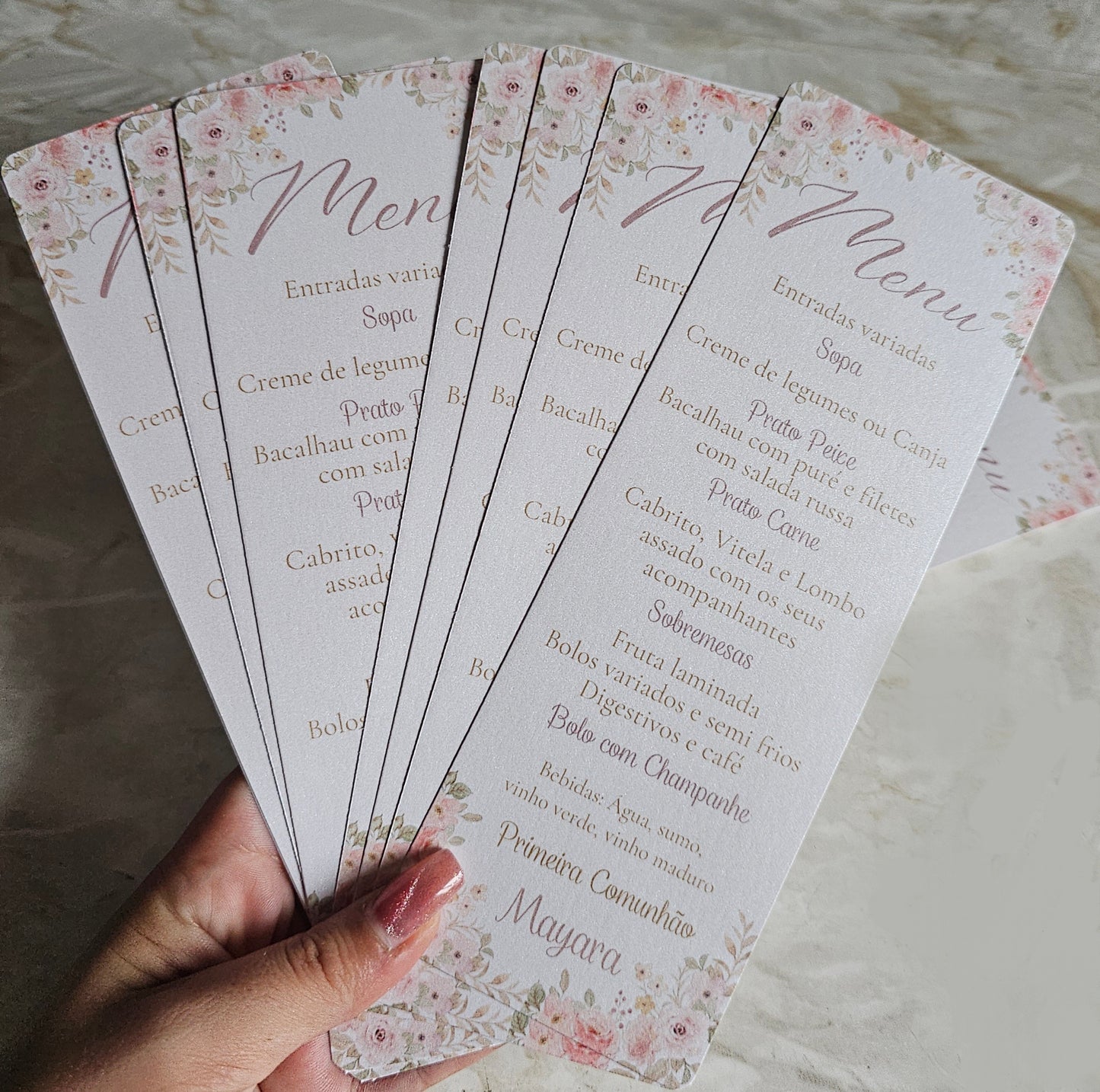 Menus personalizados "Floral"