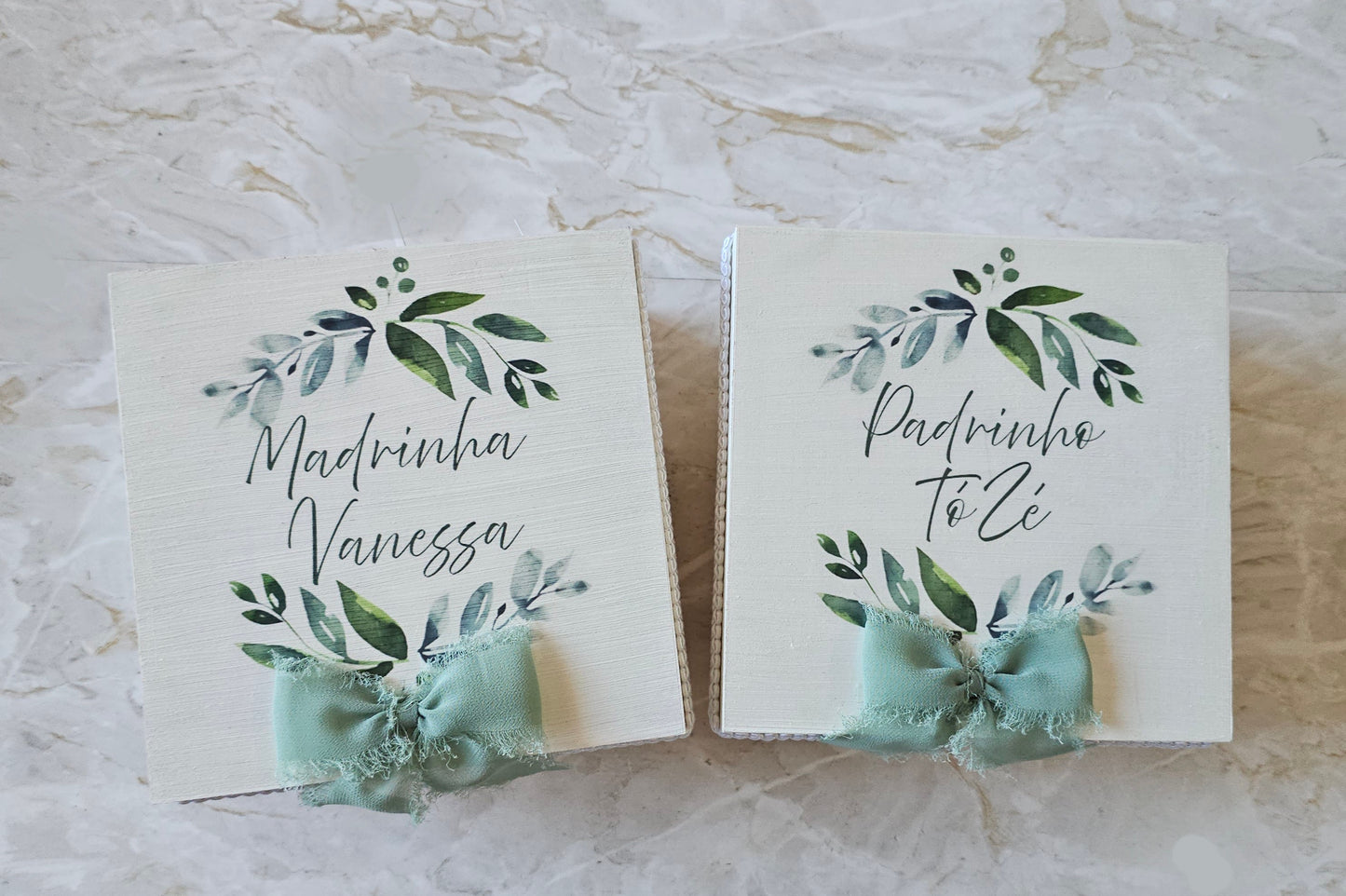 Caixas para Padrinhos tons de verde