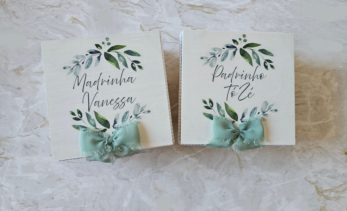 Caixas para Padrinhos tons de verde