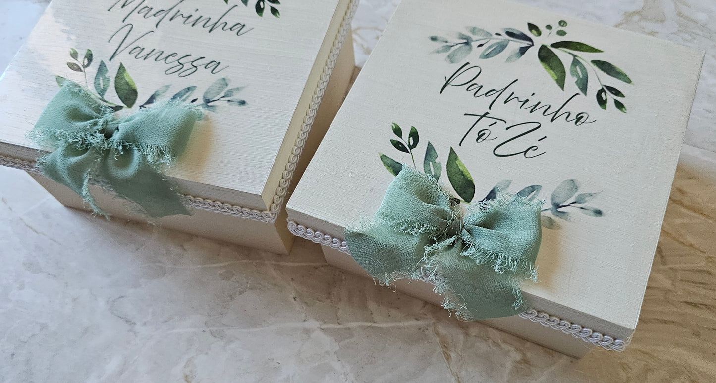 Caixas para Padrinhos tons de verde