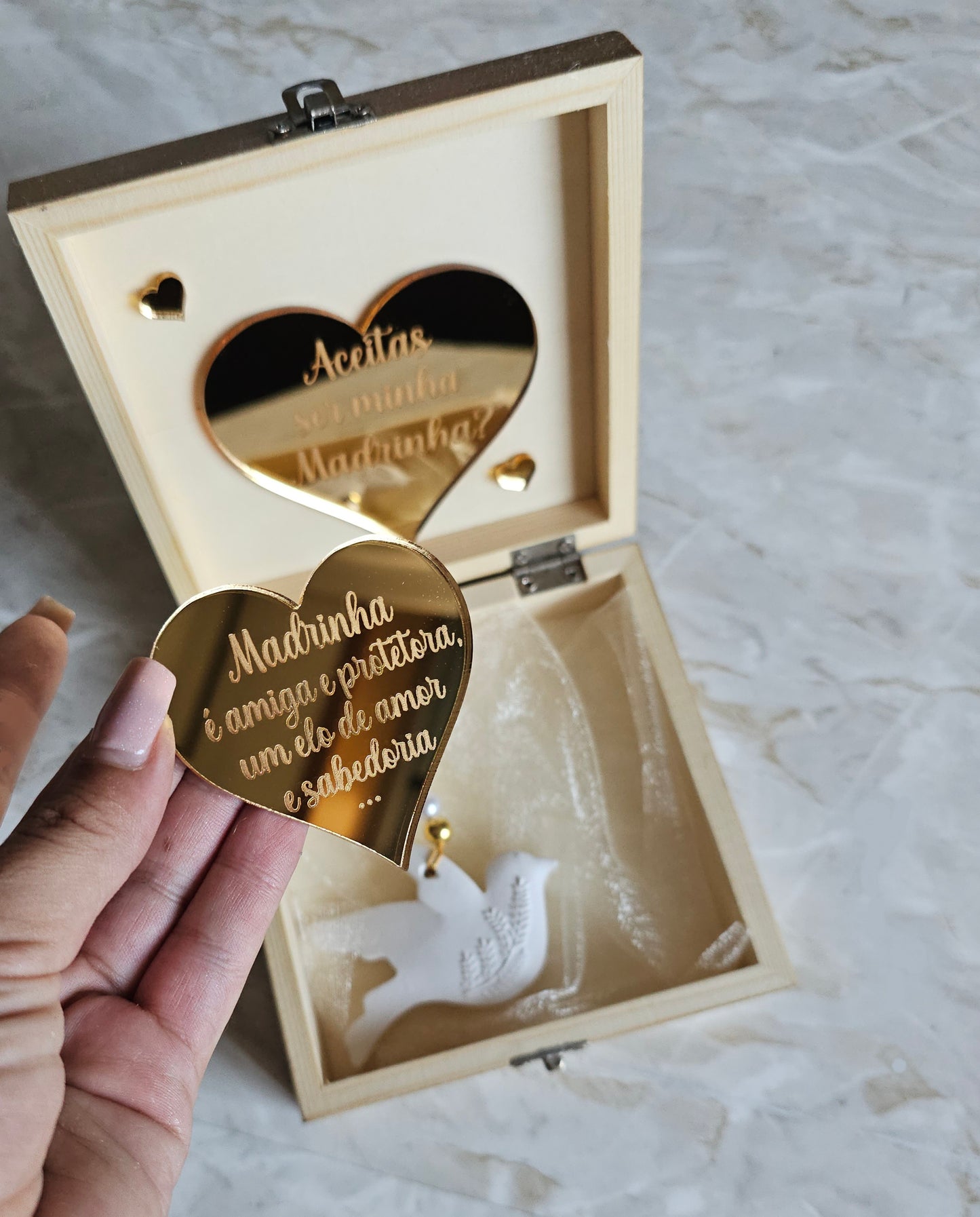 Caixa convite especial Madrinha "Ouro"