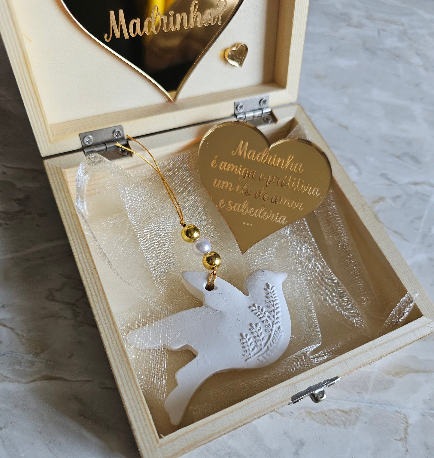 Caixa convite especial Madrinha "Ouro"