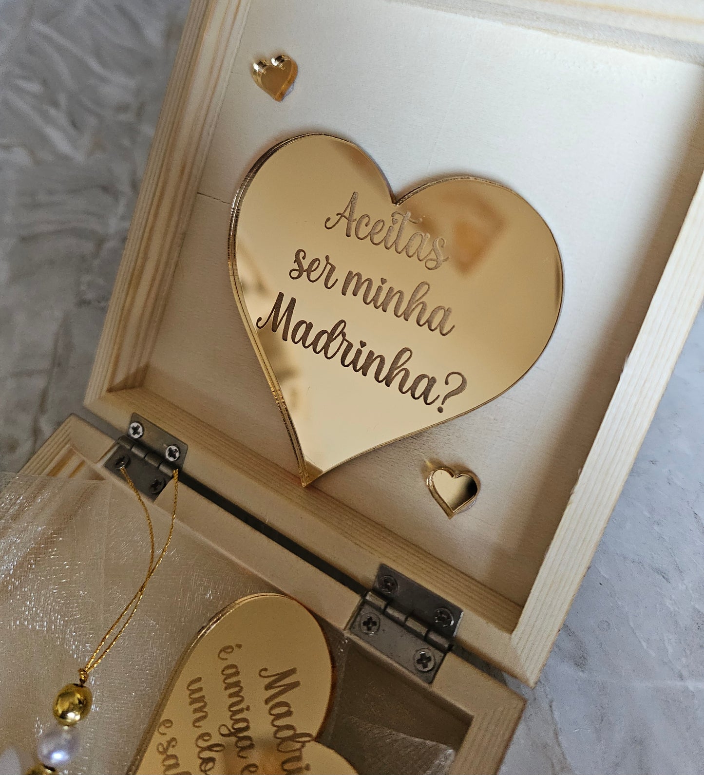 Caixa convite especial Madrinha "Ouro"