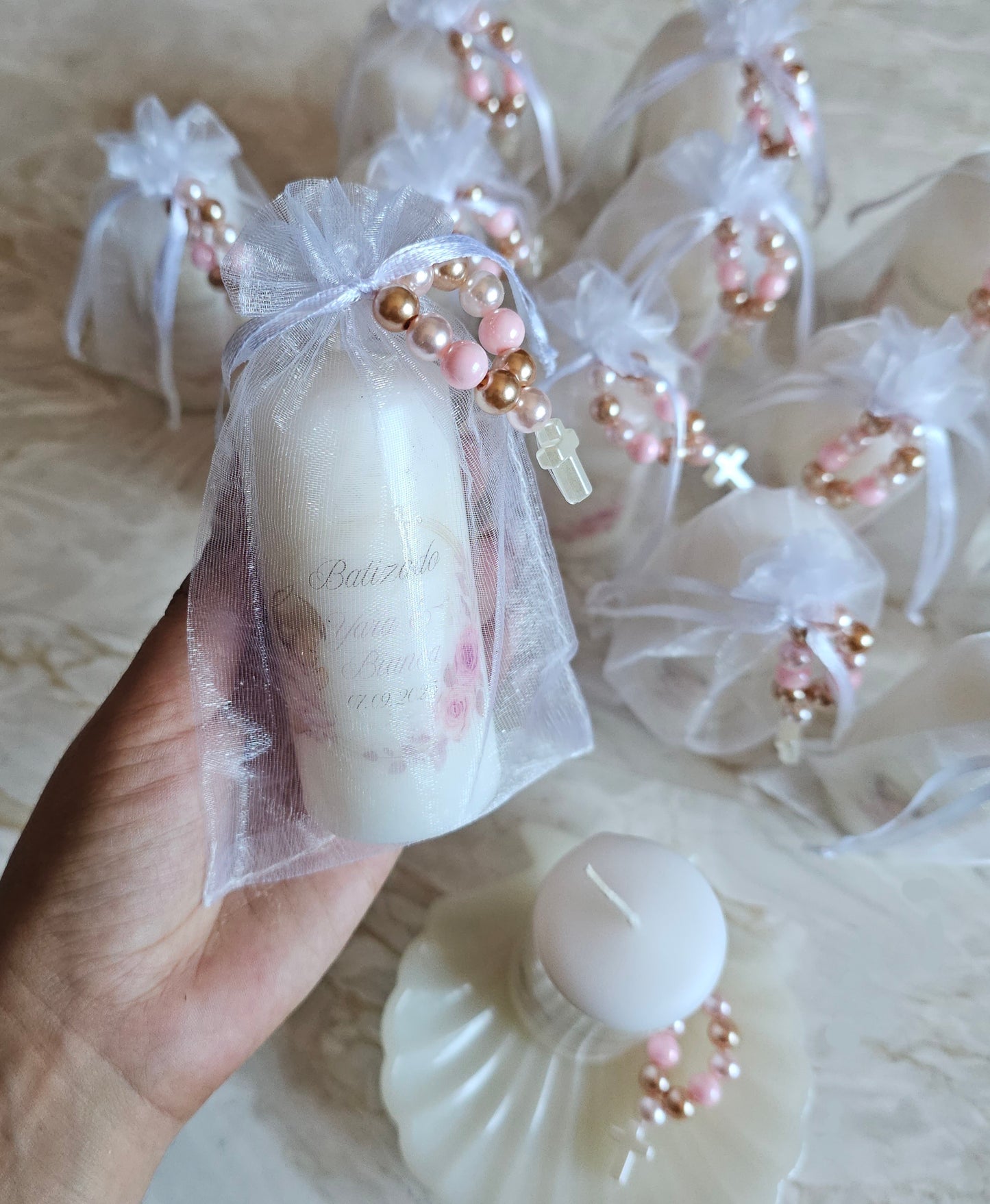 Vela personalizada "Anjinha rosa" + mini dezena