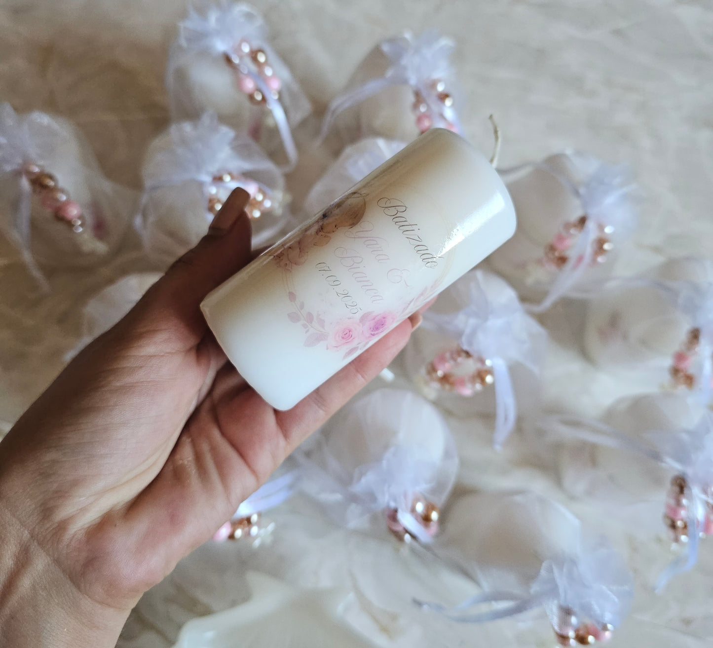 Vela personalizada "Anjinha rosa" + mini dezena