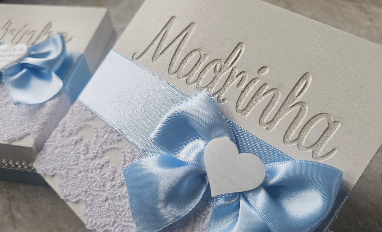 Caixas personalizadas Padrinhos "Baby blue"
