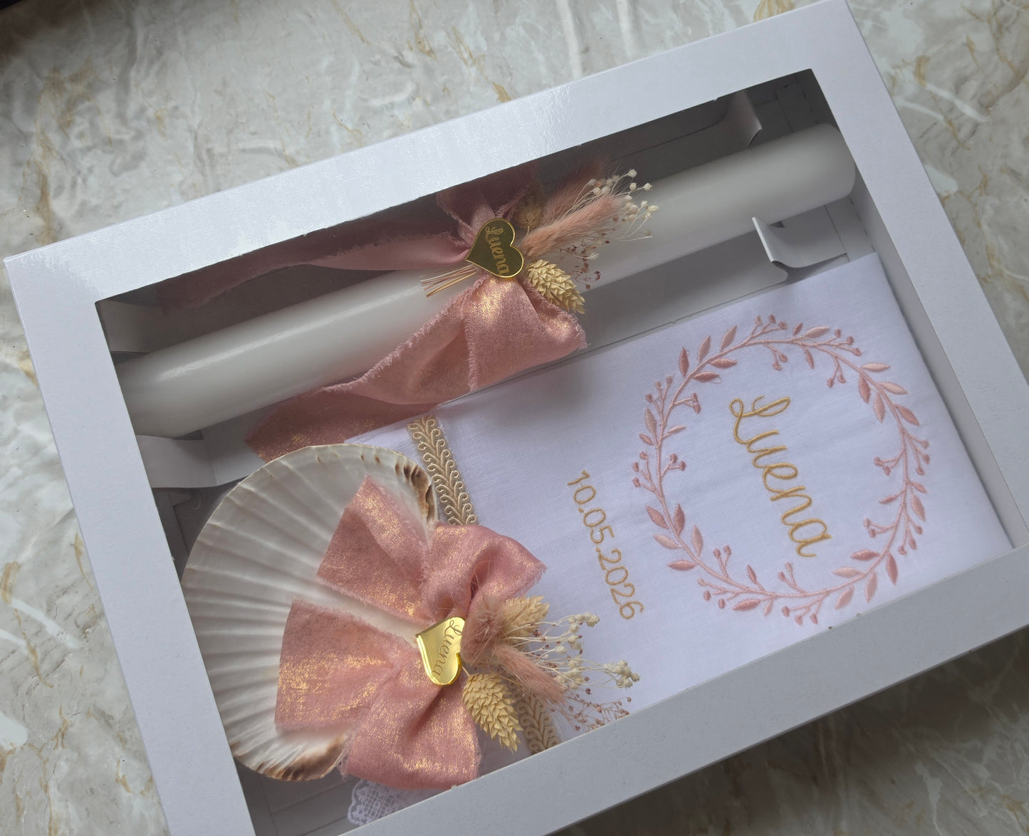 Conjunto de Batismo "Luena" rose