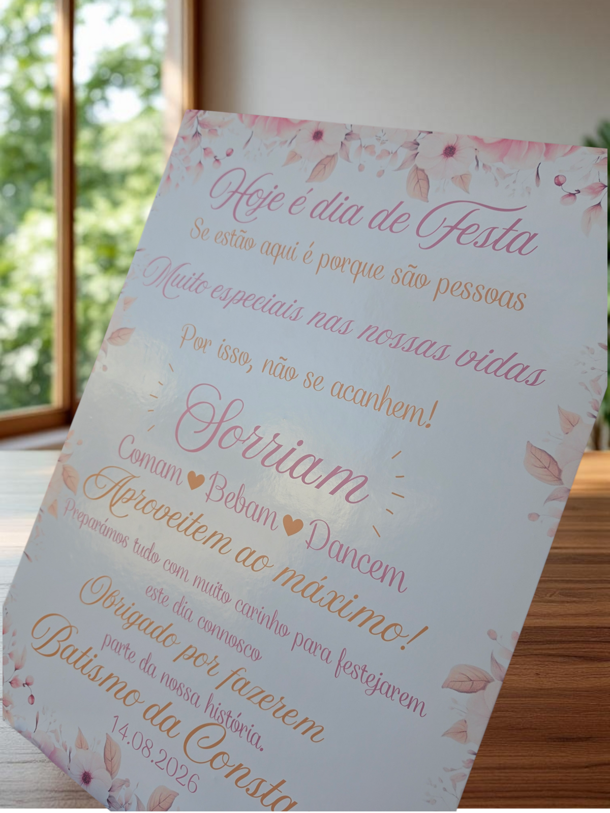 Placa boas vindas floral 🌸