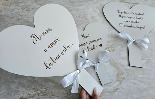 Placa coração Casamento