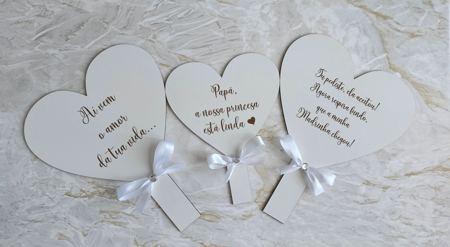 Placa coração Casamento