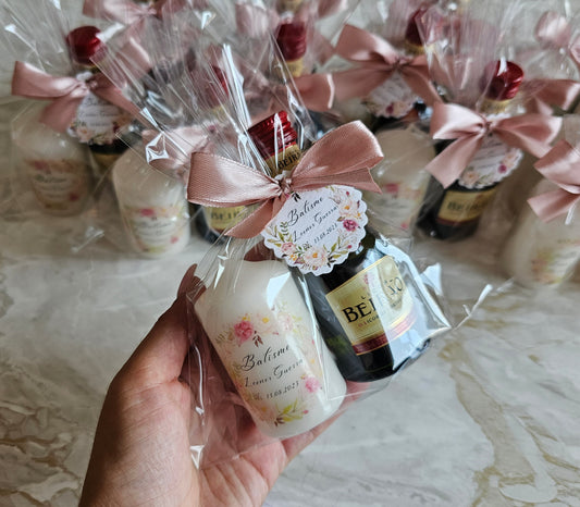 Kit vela personalizada + miniatura de Beirão "Floral"