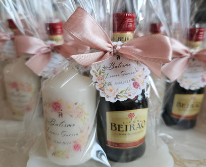 Kit vela personalizada + miniatura de Beirão "Floral"