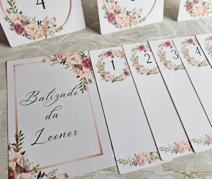 Kit seating plan para preencher floral