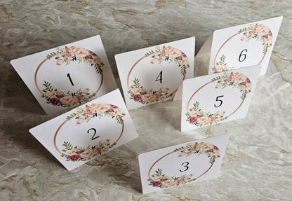 Marcadores de mesa floral