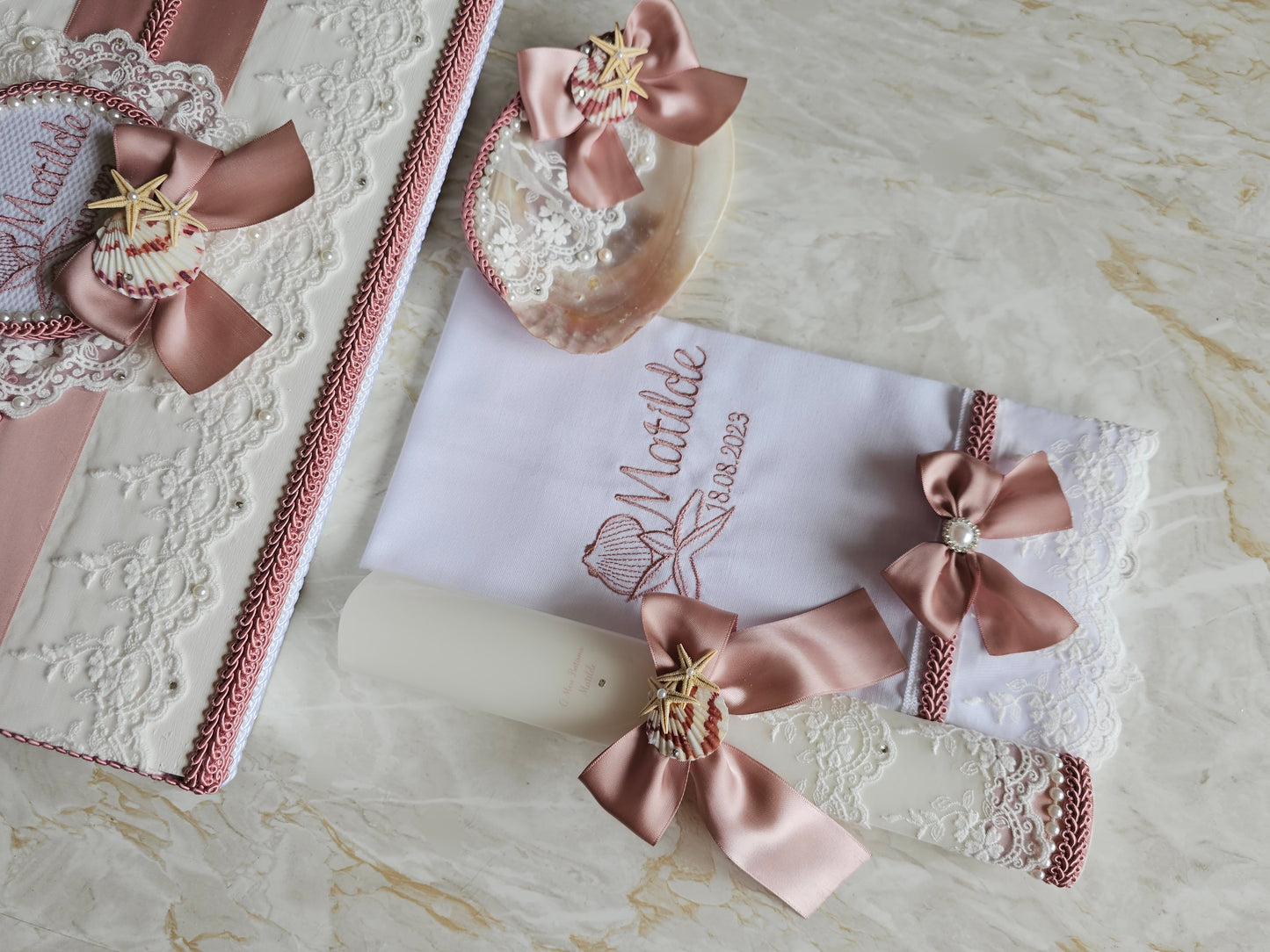 Conjunto de Batismo "Matilde" Mar