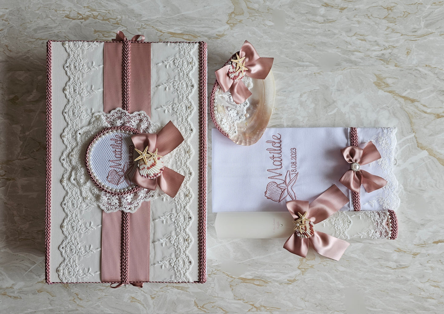 Conjunto de Batismo "Matilde" Mar