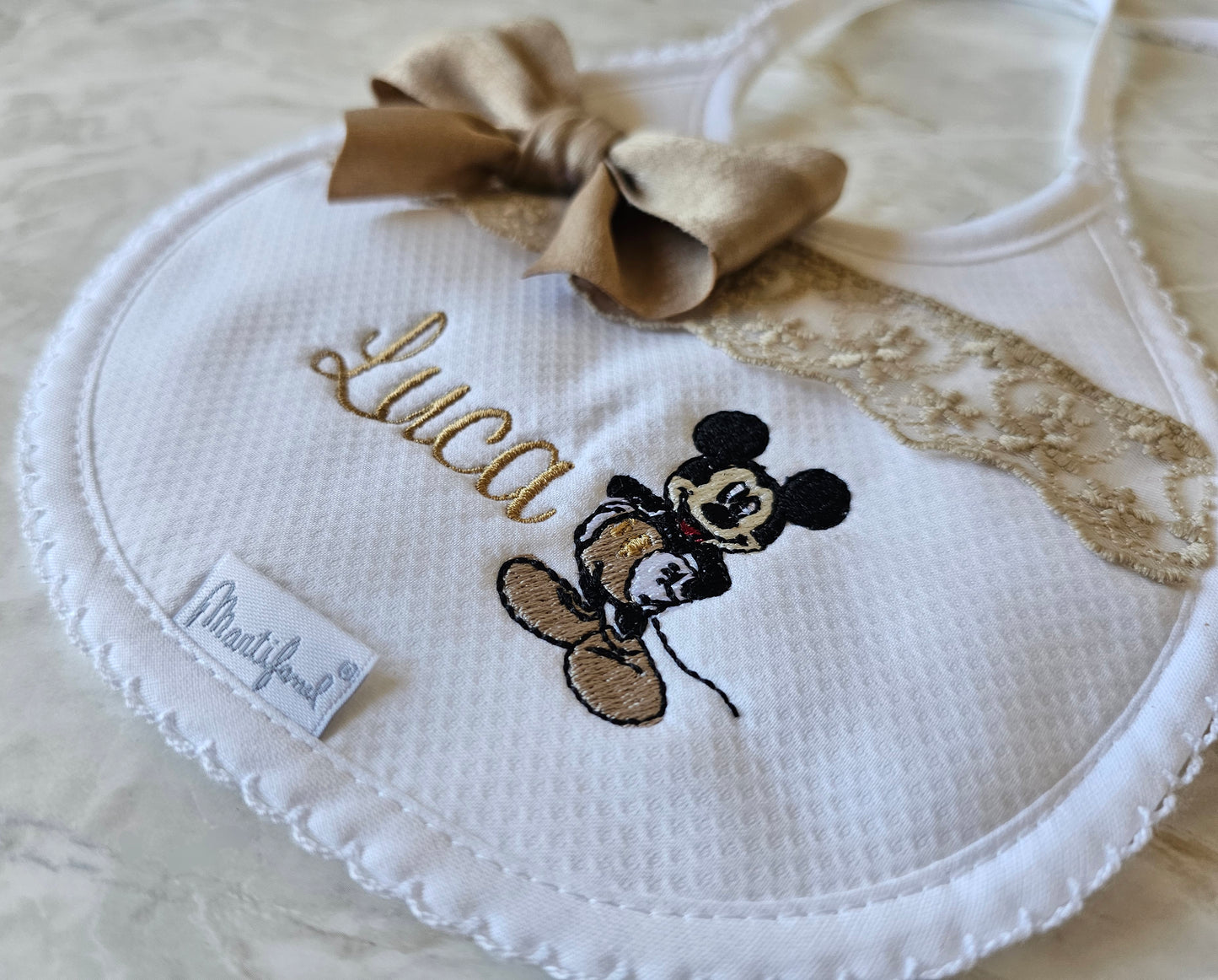 Babete personalizado + prendedor de chupeta