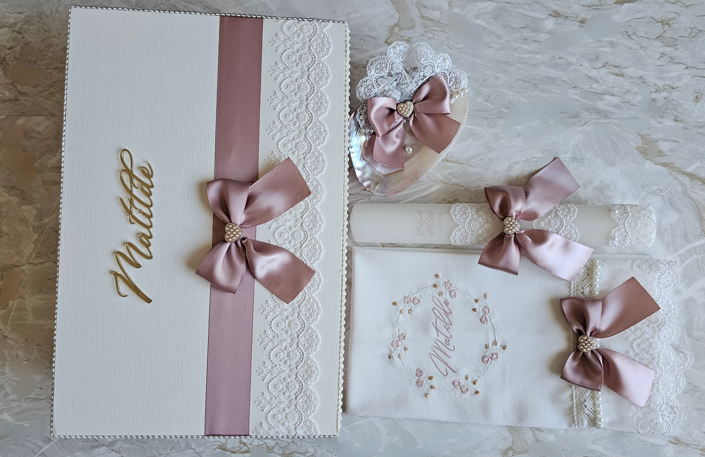 Conjunto de Batismo "Matilde" acrílico