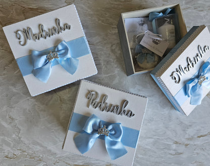 Caixas especiais Padrinhos azul bebé