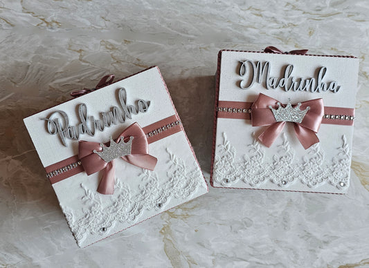 Caixas especiais Padrinhos "Rosa velho coroa"