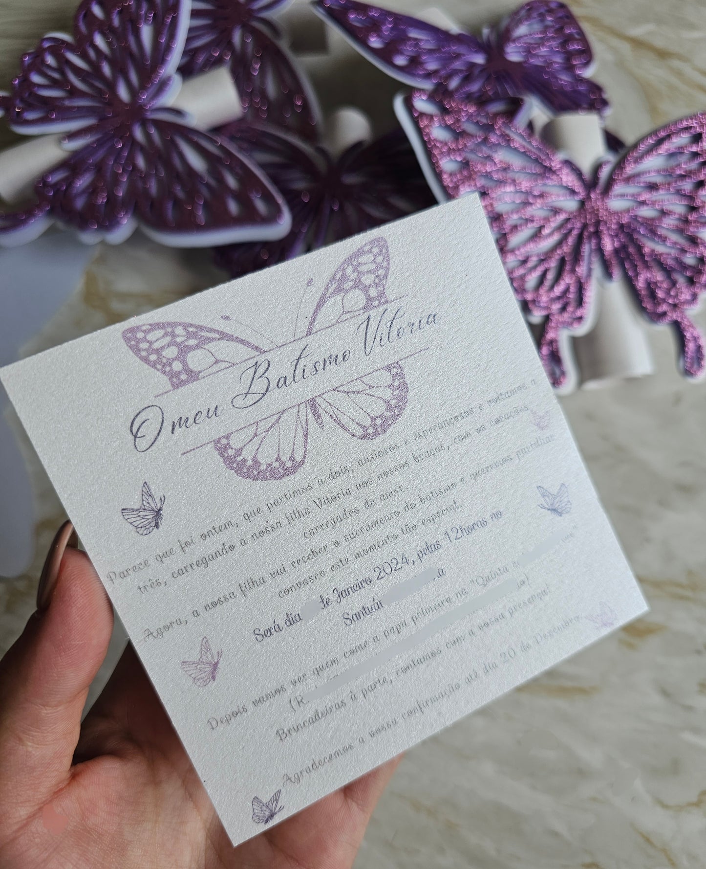 Convite Borboleta Roxo