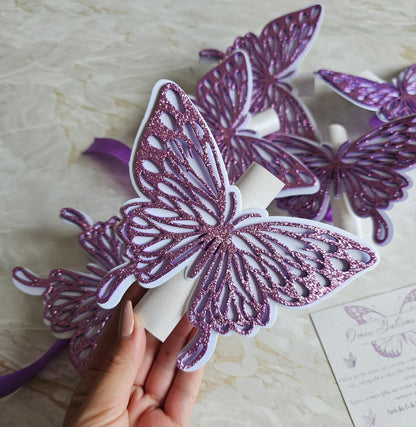 Convite Borboleta Roxo