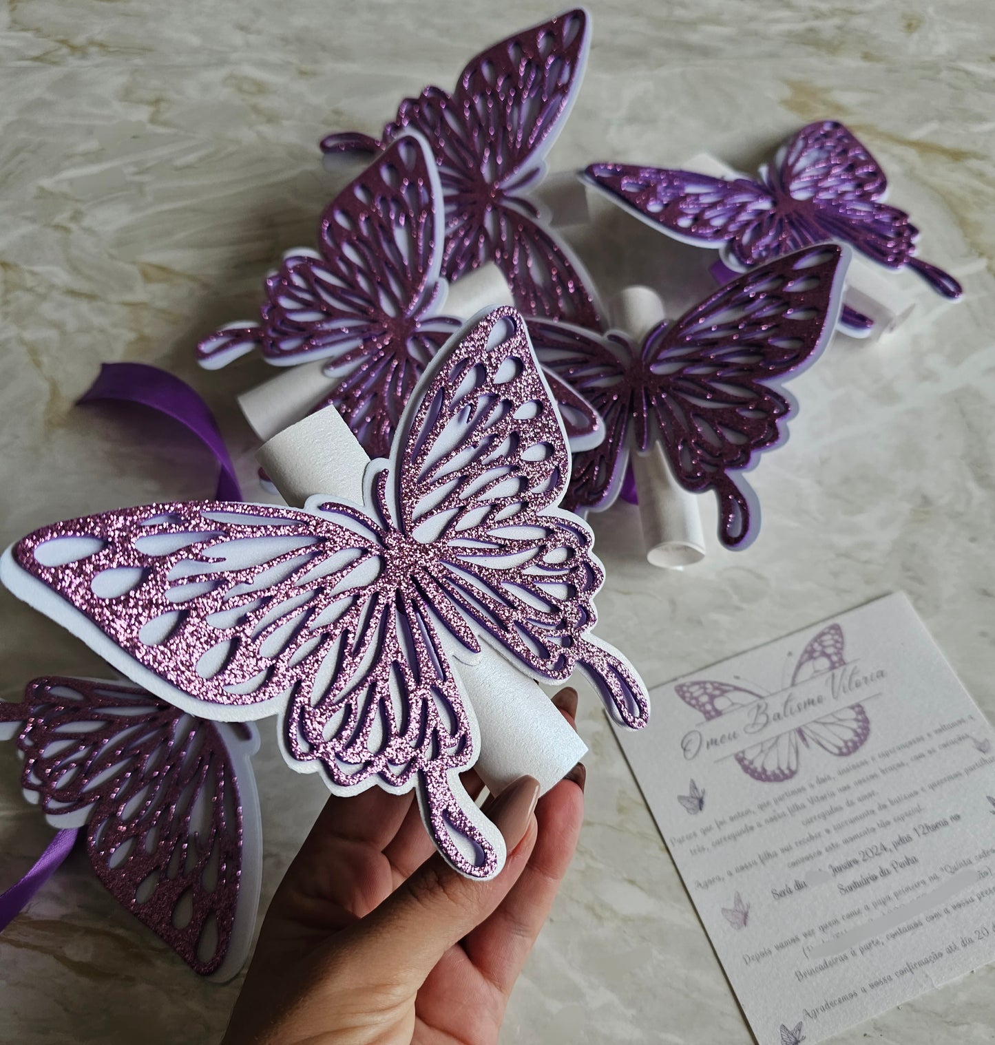 Convite Borboleta Roxo