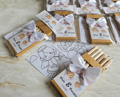 Caixa de lápis "Anjinhos" + mini livro de colorir