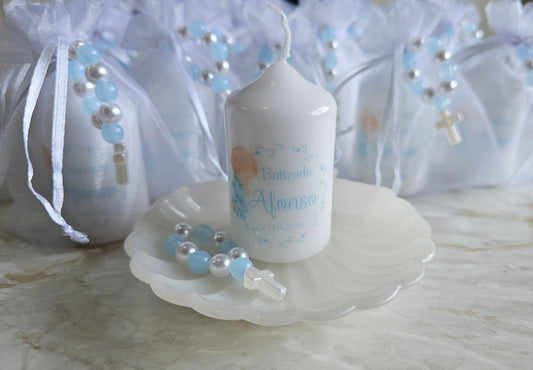 Vela personalizada + dezena "Anjinho"